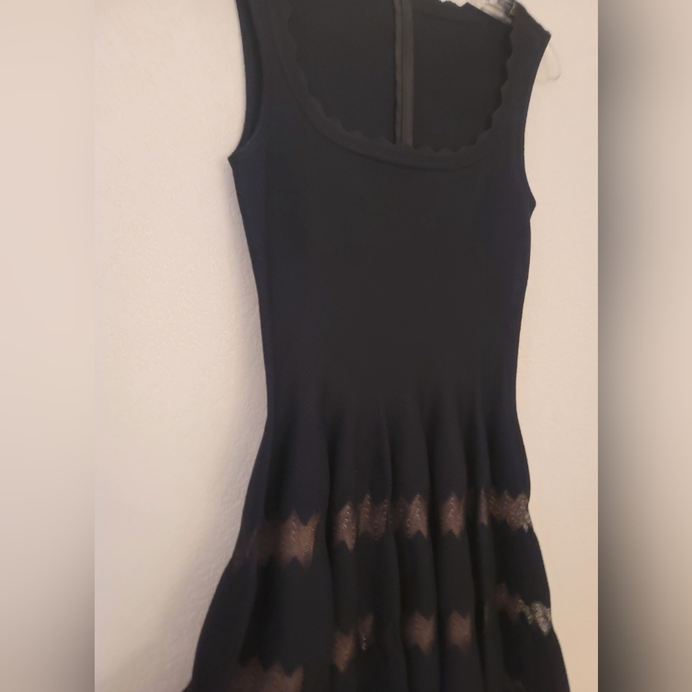 Alaia Black Scalloped Jaquard Fit And Flare Skater Dress Womens Size 42/US S - Picture 5 of 16